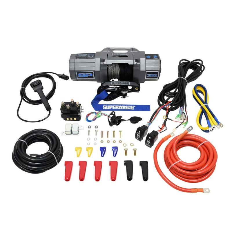 Superwinch 3500 LBS 12V DC 7/32in x 40ft Synthetic Rope Hawse Fairlead SP 35SR Winch Superwinch Winches AXOPROS