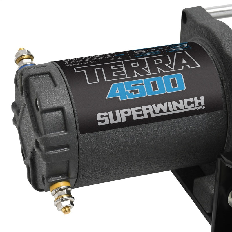 Superwinch 4500 LBS 12V DC 15/64in x 50ft Steel Rope Terra 4500 Winch - Gray Wrinkle Superwinch Winches AXOPROS