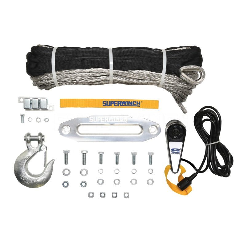 Superwinch 9500 LBS 12V DC 3/8in x 80ft Synthetic Rope Tiger Shark 9500 Winch Superwinch Winches AXOPROS