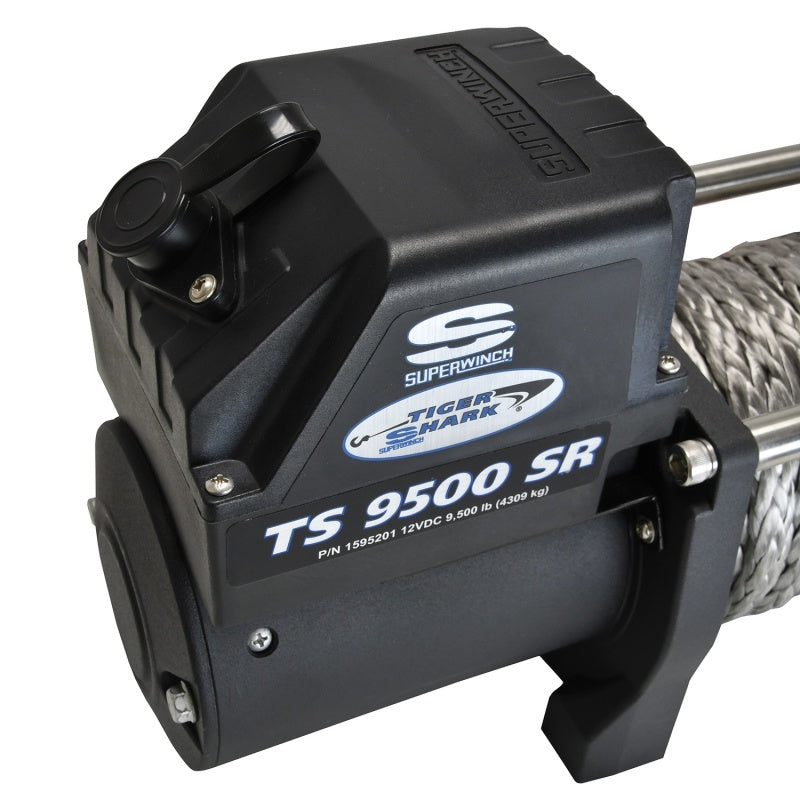 Superwinch 9500 LBS 12V DC 3/8in x 80ft Synthetic Rope Tiger Shark 9500 Winch Superwinch Winches AXOPROS