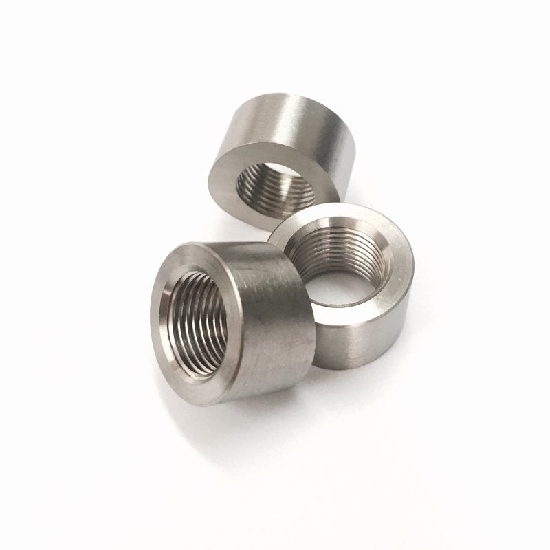 Ticon Industries 3/8in NPT Titanium Sensor Bung 1.5in to 5in Tubing - Coped End Ticon Bungs AXOPROS