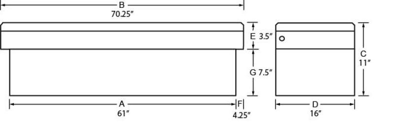 Tradesman Aluminum Economy Cross Bed Low-Profile Truck Tool Box (70in.) - Black Tradesman Truck Boxes & Storage AXOPROS