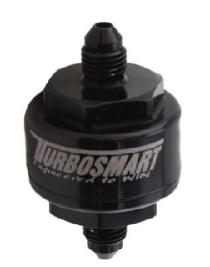 Turbosmart Billet Turbo Oil Feed Filter w/44 Micron Pleated Disc -4AN Male Inlet - Black Turbosmart Oil Filter Other  AXOPROS