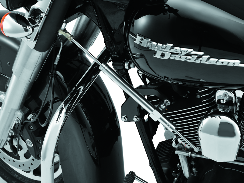 Twin Power 00-08 FLH FLT Satin Steering Damper Kit TwinPower Steering Dampers AXOPROS