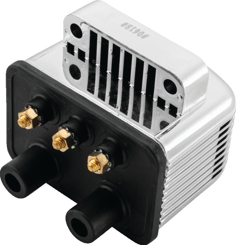 Twin Power Big Twin and XL Custom Application Ignition Coil Chrome Single Fire Dual Output 3 ohm TwinPower Stock Replacement Ignition AXOPROS