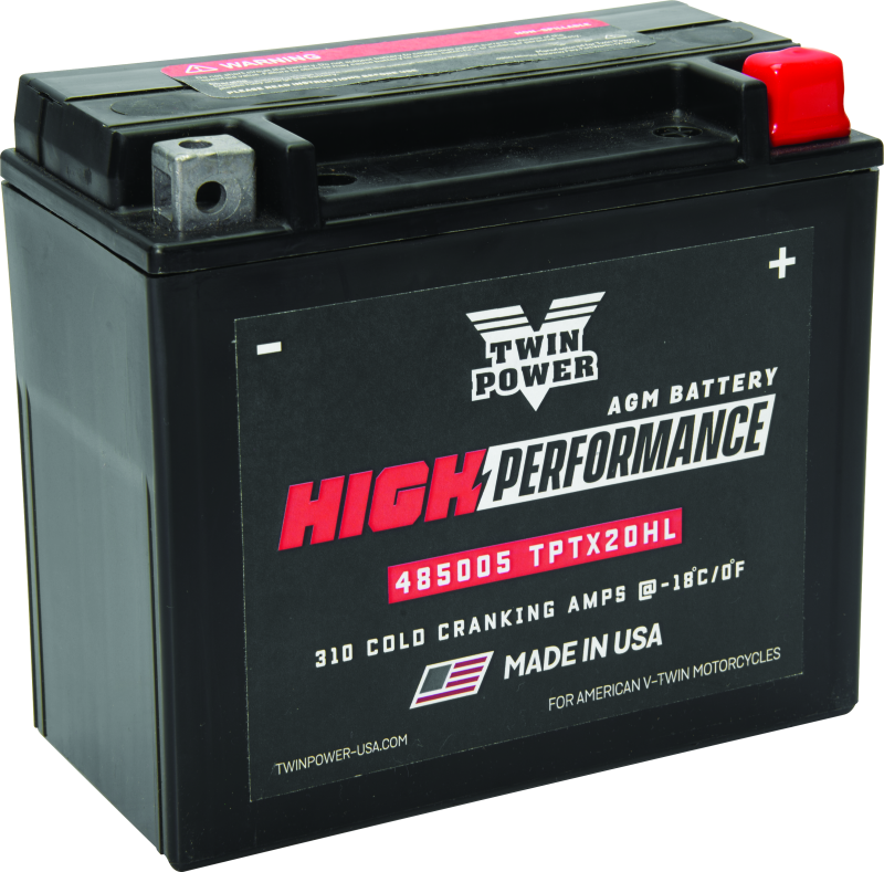 Twin Power YTX-20HL High Performance Battery Replaces H-D 65989-97A Made in USA 310 CCA TwinPower Batteries AXOPROS
