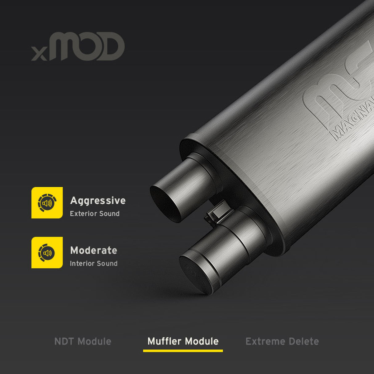 Universal XMOD Performance Muffler; 3in. Offset/Dual; 5x18x8 Body MagnaFlow Exhaust Products Exhaust Muffler  AXOPROS