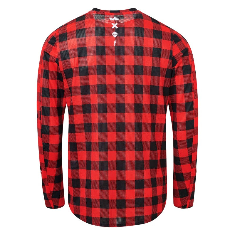 USWE Flannel Long Sleeve Lightweight Off-Road Jersey Flame Red - XL USWE Shirts AXOPROS