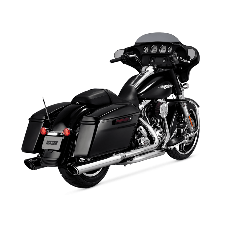 Vance & Hines HD Dresser 17-22 Twin Slash Round Chrome Slip-On Exhaust Vance and Hines Motorcycle Slip-On AXOPROS