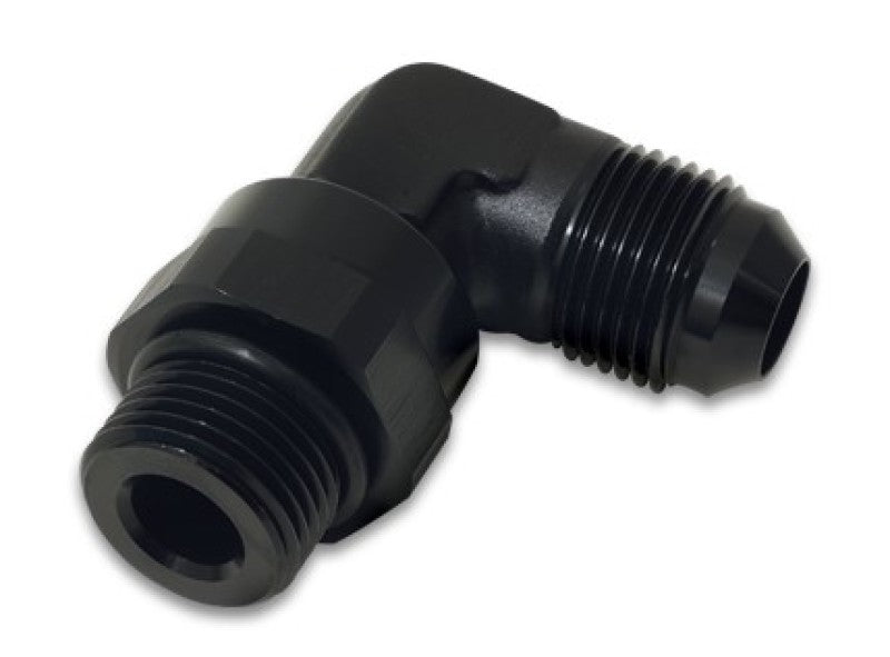 Vibrant -12AN Male Flare to Male -12AN ORB Swivel 90 Degree Adapter Fitting - Anodized Black Vibrant Fittings AXOPROS