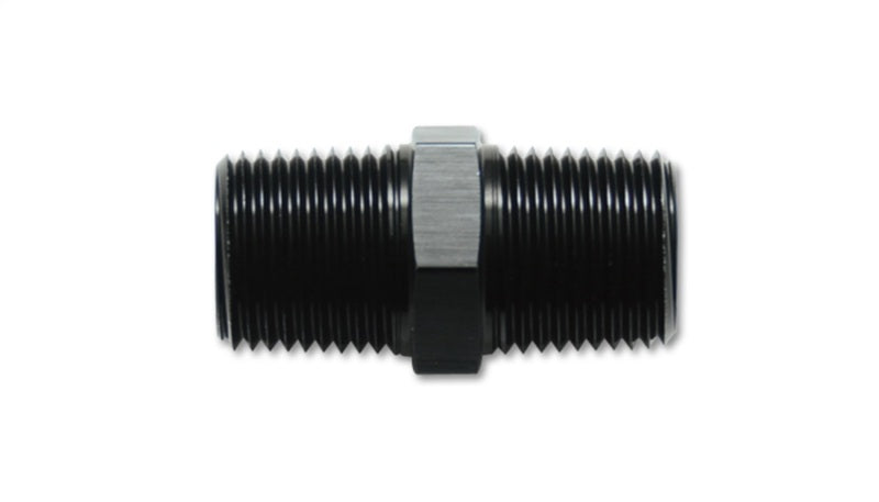Vibrant 1/8in NPT x 1/8in NPT Straight Union Pipe Adapter Fitting - Aluminum Vibrant Fittings AXOPROS