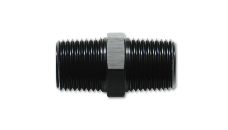 Vibrant 1/8in NPT x 1/8in NPT Straight Union Pipe Adapter Fitting - Aluminum Vibrant Fittings AXOPROS