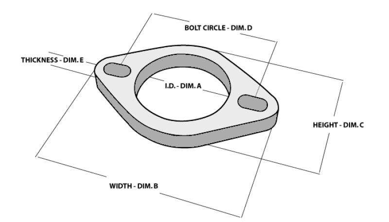 Vibrant 2-Bolt T304 SS Exhaust Flange (2.5in I.D.) Vibrant Flanges AXOPROS