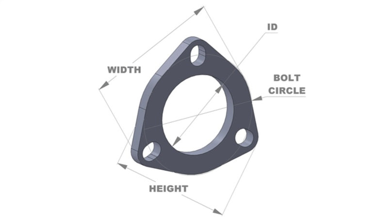 Vibrant 3-Bolt T304 SS Exhaust Flange (2.25in I.D.) Vibrant Flanges AXOPROS