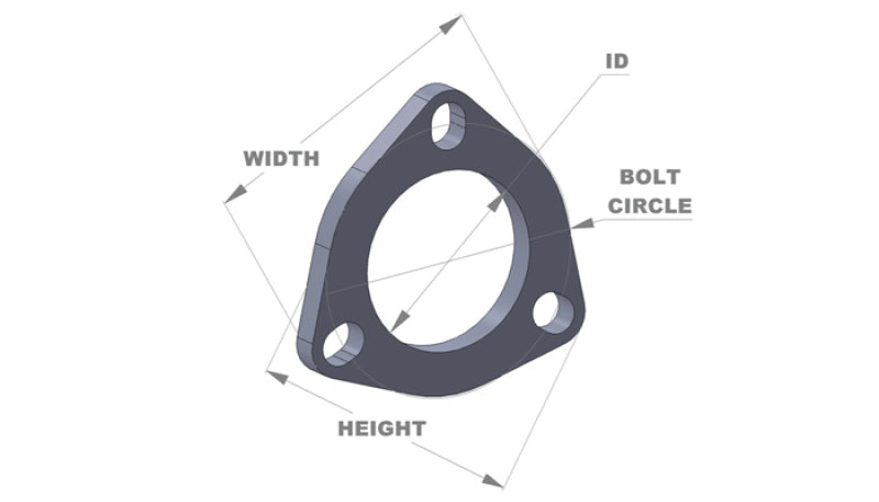 Vibrant 3-Bolt T304 SS Exhaust Flange (2.25in I.D.) Vibrant Flanges AXOPROS