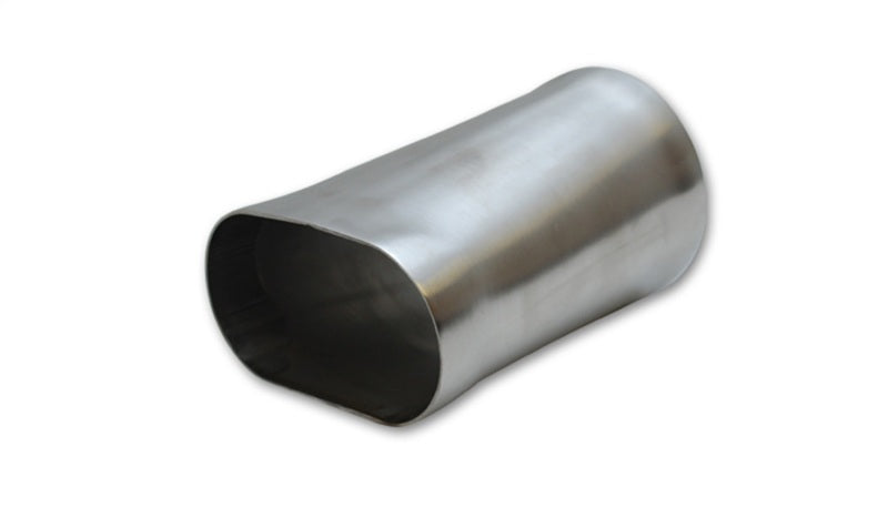 Vibrant 3.5in oval (Nominal) x 3.5in Round Transiton adapter T304 SS 6in long Vibrant Flanges AXOPROS