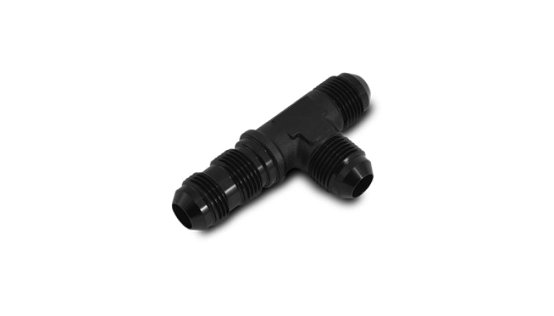 Vibrant -3AN Bulkhead Adapter Tee on Run Fittings - Anodized Black Only Vibrant Fittings AXOPROS