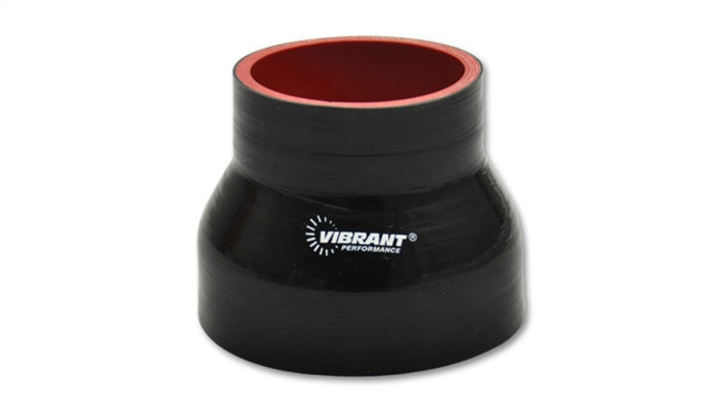 Vibrant 4 Ply Reinforced Silicone Transition Connector - 1.5in I.D. x 2in I.D. x 3in long (BLACK) Vibrant Silicone Couplers & Hoses AXOPROS