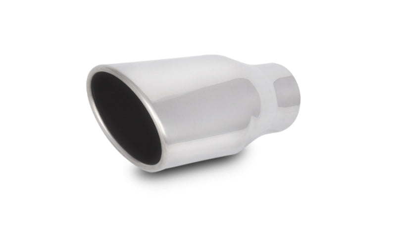 Vibrant 4.5in x 3in Oval SS Exhaust Tip (Single Wall Angle Cut Rolled Edge) Vibrant Tips AXOPROS