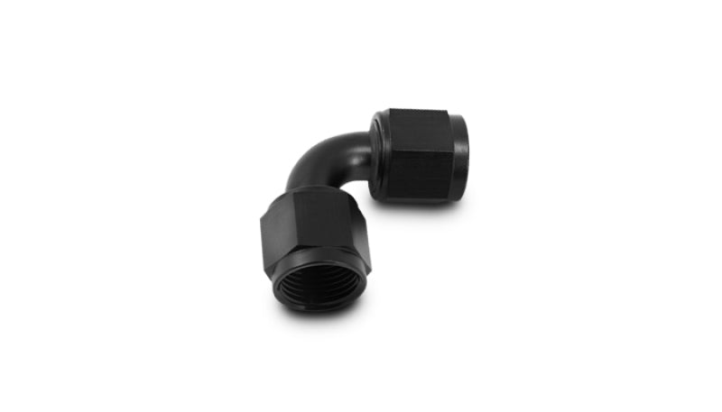 Vibrant -4AN Female 90 Degree Union Adapter (AN to AN) - Anodized Black Only Vibrant Fittings AXOPROS