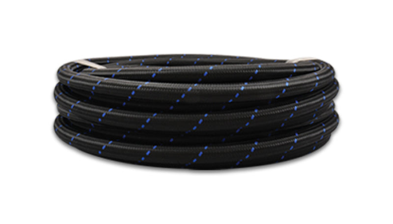 Vibrant -6 AN Two-Tone Black/Blue Nylon Braided Flex Hose (20 foot roll) Vibrant Hoses AXOPROS