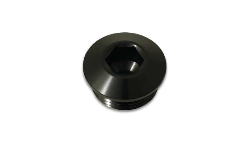 Vibrant Aluminum -16AN ORB Slimline Port Plug w/O-Ring - Anodized Black Vibrant Fittings AXOPROS