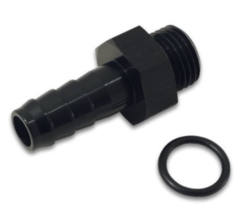 Vibrant Aluminum Male -6AN ORB to 1/8in Barb w/O-Ring - Anodized Black Vibrant Fittings AXOPROS