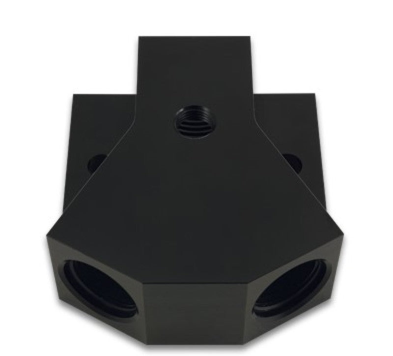 Vibrant Billet Aluminum Y-Block Fitting with 1/8in NPT Port -8AN x Dual -8AN ORB Vibrant Fittings AXOPROS