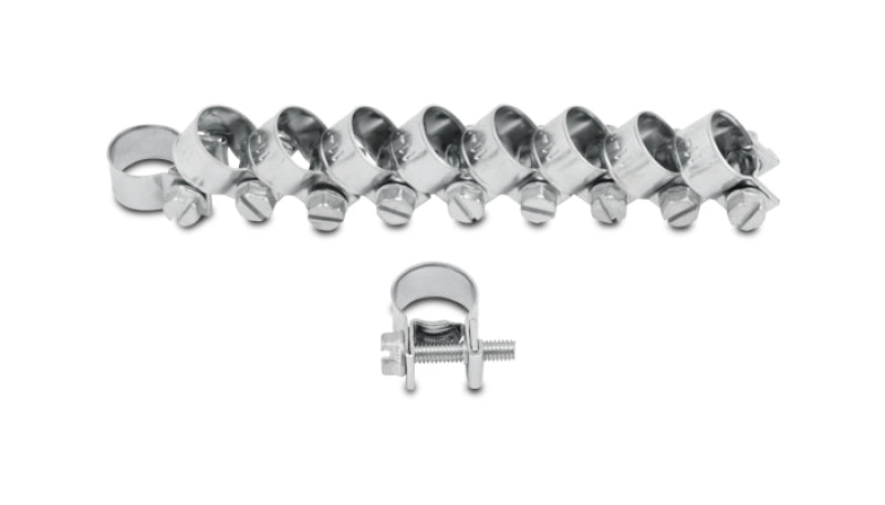 Vibrant Inj Style Mini Hose Clamps 10-12mm clamping range Pack of 10 Zinc Plated Mild Steel Vibrant Clamps AXOPROS