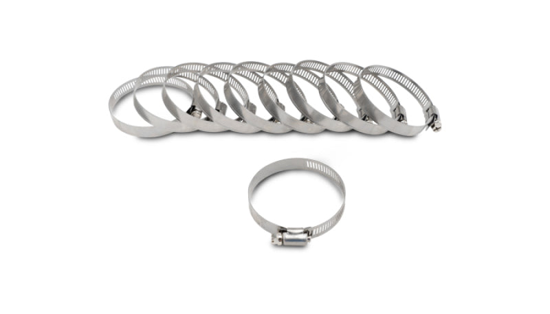 Vibrant S.S. Worm Gear Clamps Pack of 10 - Clamping Range: 4.56in - 5.51in (116mm - 140mm) Vibrant Clamps AXOPROS