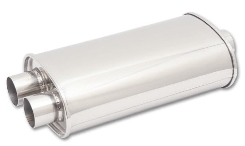 Vibrant StreetPower Oval Muffler 5in x 9in x 15in - 3in inlet/Dual Outlet (Center In - Dual Out) Vibrant Muffler AXOPROS