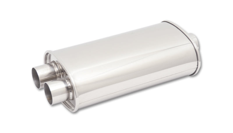 Vibrant StreetPower Oval Muffler 5in x 9in x 15in - 3in inlet/Dual Outlet (Center In - Dual Out) Vibrant Muffler AXOPROS