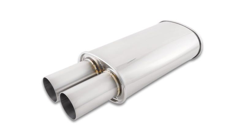Vibrant Streetpower Oval Muffler w/3.00in Round Straight Cut Tip (3.00in Inlet) Vibrant Muffler AXOPROS