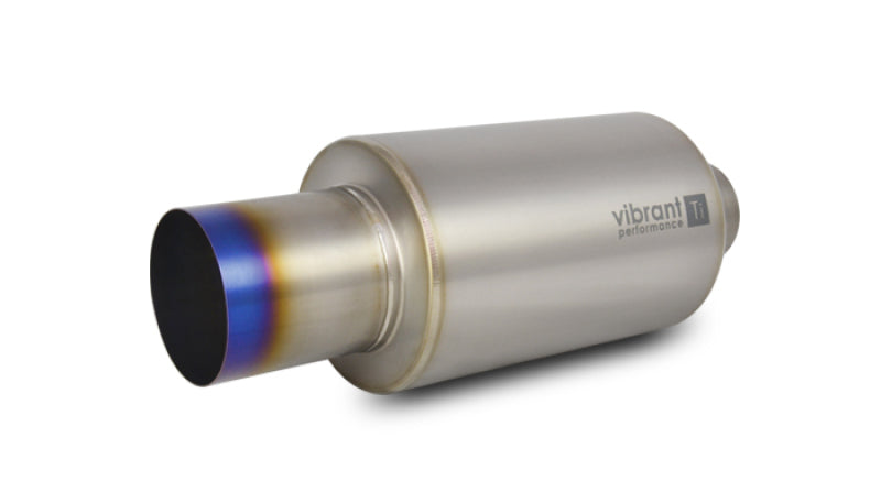 Vibrant Titanium Muffler w/Straight Cut Burnt Tip 2.5in. Inlet / 2.5in. Outlet Vibrant Muffler AXOPROS