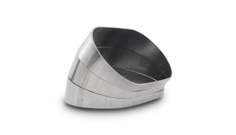 Vibrant Vertical 304 SS Oval Pie Cuts 3.5in OD Tight 45 Degree Elbow Vibrant Steel Tubing AXOPROS