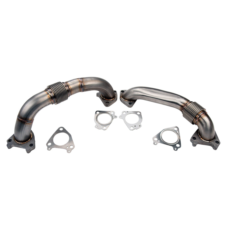 Wehrli 01-04 Chevrolet 6.6L Duramax LB7 2in Stainless Up Pipe Kit w/Gaskets - Single Turbo Wehrli Connecting Pipes AXOPROS