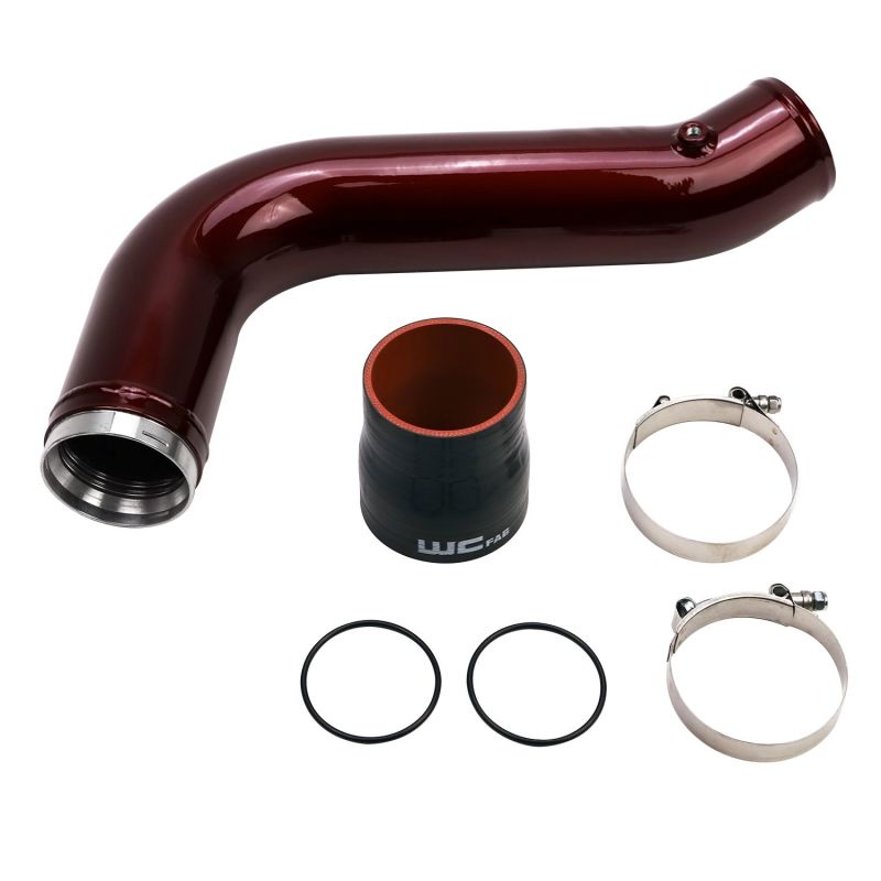 Wehrli 17-19 Chevrolet 6.6L L5P Duramax Passenger Side 3.5in Intercooler Pipe - Gloss Black Wehrli Intercooler Pipe Kits AXOPROS