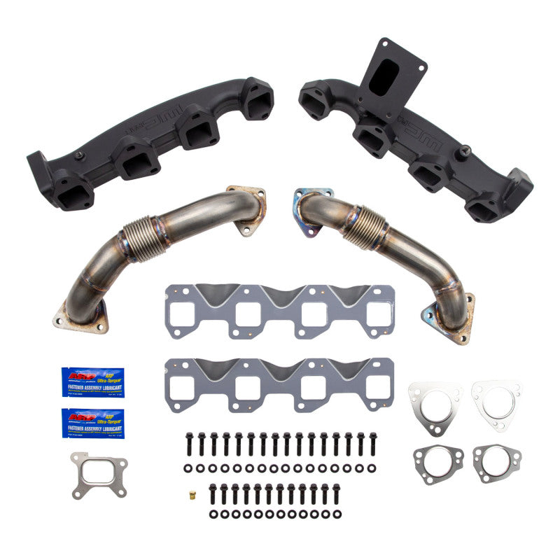 Wehrli 17-24 Chevrolet Duramax Billet Exhaust Manifold & Stainless Up Pipe Kit w/ Gaskets & Hardware Wehrli Headers & Manifolds AXOPROS