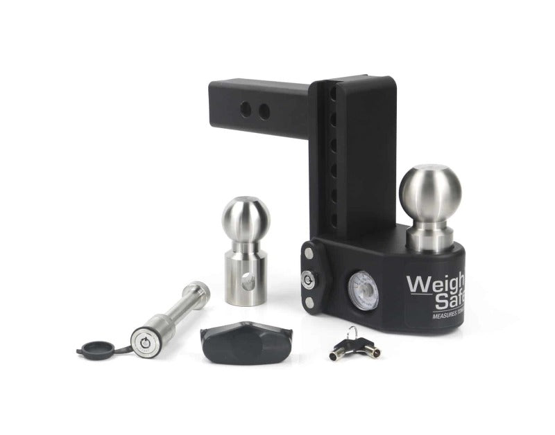 Weigh Safe 6in Drop Hitch w/Built-in Scale & 2in Shank (10K/15K GTWR) w/WS05 - Steel Weigh Safe Hitch Ball Mounts AXOPROS