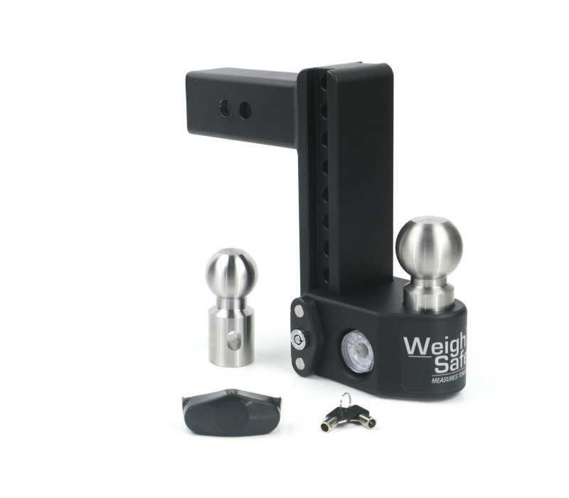 Weigh Safe 8in Drop Hitch w/Built-in Scale & 2.5in Shank (10K/22K GTWR) - Steel Weigh Safe Hitch Ball Mounts AXOPROS
