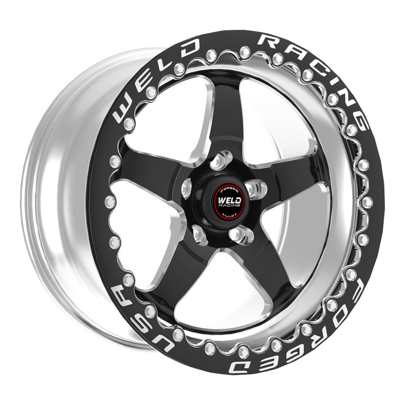 Weld S71 15x10.33 / 5x4.5 BP / 7.5in. BS Black Wheel (Medium Pad) - Black Single Beadlock MT Weld Wheels - Forged AXOPROS