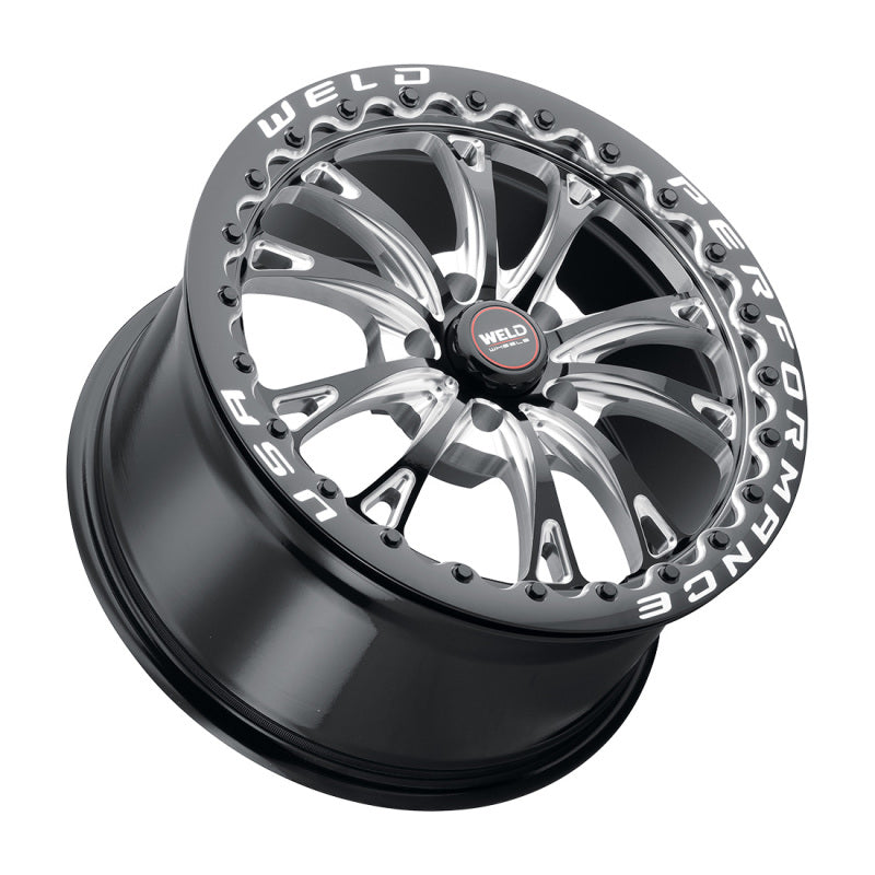 Weld S908 18X10 Belmont Drag Beadlock 5X114.3 ET30 BS6.70 Gloss Black MIL Dia 78.1 Weld Wheels - Cast AXOPROS