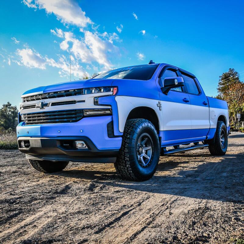 Westin 2019 Chevrolet Silverado/Sierra 1500 Crew Cab Non LD PRO TRAXX 5 Oval Nerf Step Bars - Black Westin Nerf Bars AXOPROS