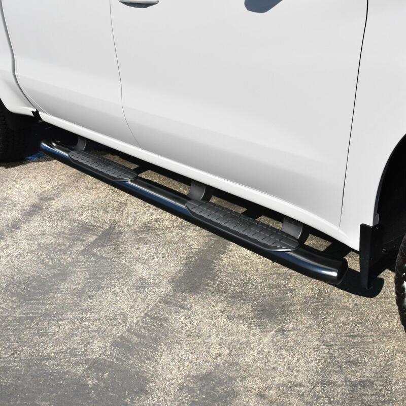 Westin 2019 Chevrolet Silverado/Sierra 1500 Crew Cab Non LD PRO TRAXX 5 Oval Nerf Step Bars - Black Westin Nerf Bars AXOPROS
