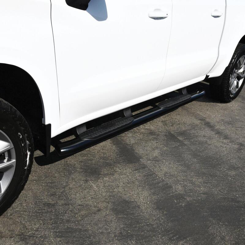Westin 2019 Chevrolet Silverado/Sierra 1500 Crew Cab Non LD PRO TRAXX 5 Oval Nerf Step Bars - Black Westin Nerf Bars AXOPROS
