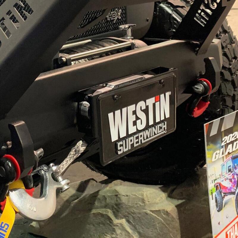 Westin Winch Mount License Plate Re-locator - Black Westin License Plate Relocation AXOPROS