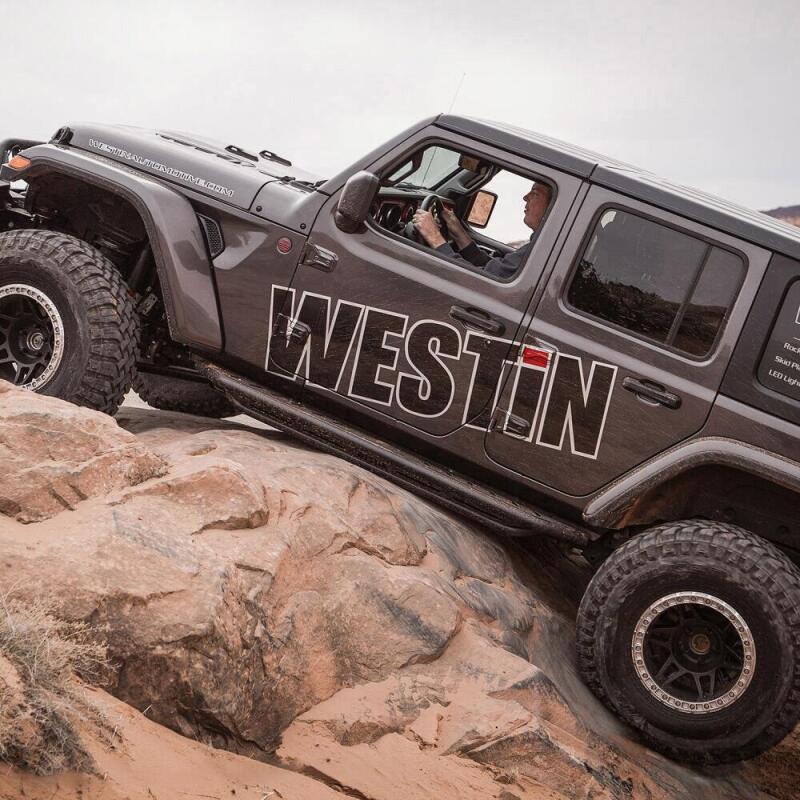 Westin/Snyper 2018+ Jeep Wrangler JL Unlimited 4DR Triple Tube Rock Rail Steps - Textured Black Westin Body Armor & Rock Rails AXOPROS