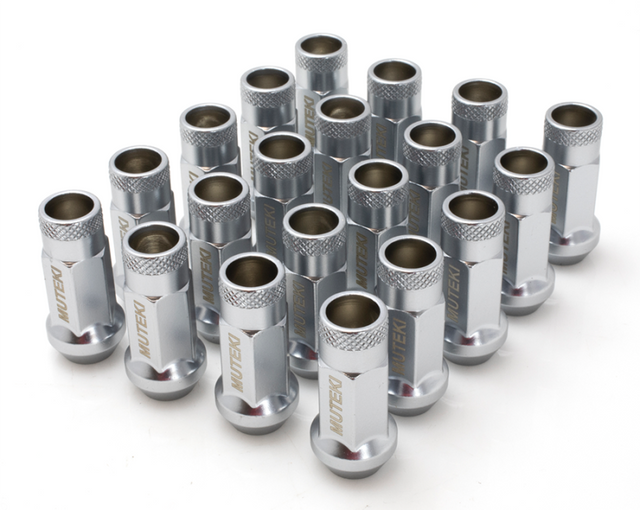 Wheel Mate 12x1.25 48mm Muteki SR48 Satin Silver Open End Lug Nuts Wheel Mate Lug Nuts  AXOPROS