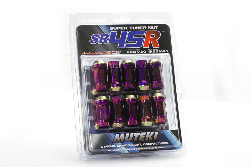 Wheel Mate Muteki HR38 Open End Lug Nuts 12x1.50 Black Chrome / Yellow Ring Wheel Mate Lug Nuts  AXOPROS