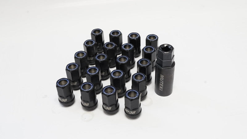 Wheel Mate Muteki HR38 Open End Lug Nuts 12x1.50 Titanium Chrome / Blue Ring Wheel Mate Lug Nuts  AXOPROS